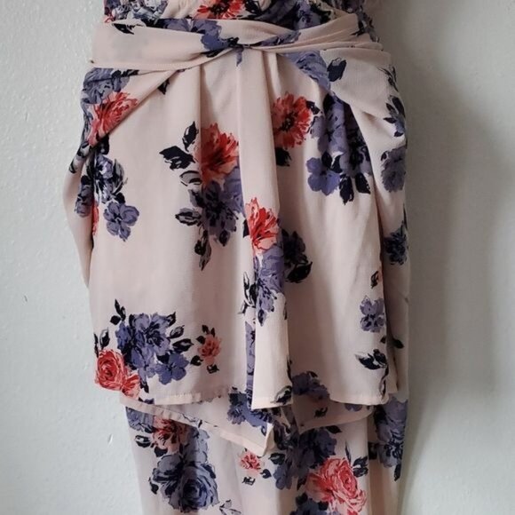 Candies Maxi Jumper Romper Dress Floral Shorts Pink Woman's Size Extra LARGE - Picture 4 of 15